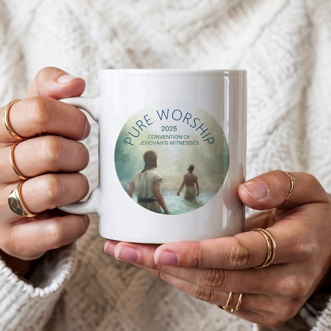 Caneca De Café Custom Pure Worship 2025 Convention JW Gifts (Criador carregado)