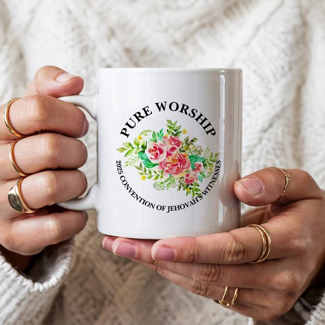 Caneca De Café Custom Pure Worship 2025 Convention JW Gifts (Criador carregado)