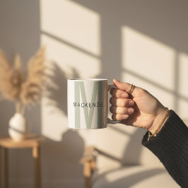 Caneca De Café Custom Sage Monogram Mug for Mother’s Day Gift