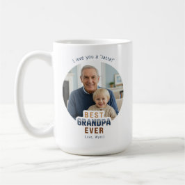 Caneca De Café Custom Text Photo Best Grandpa Ever