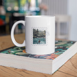 Caneca De Café Custom Travel Stamp Photo Memory Mug