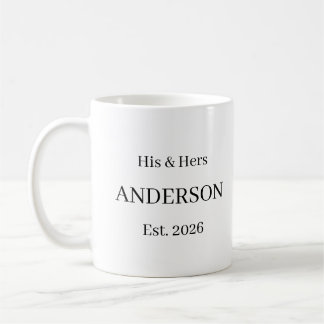 Caneca De Café Custom Wedding Last Name Coffee Gift