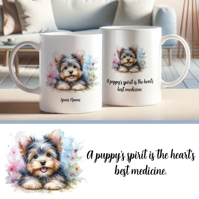 Caneca De Café Custom Yorkshire Terrier Mug com Cotação (Criador carregado)