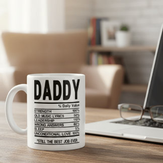 Caneca De Café Customizable Daddy Nutritional Facts Mug Personali