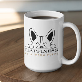 Caneca De Café Customizable Happiness is warm puppy