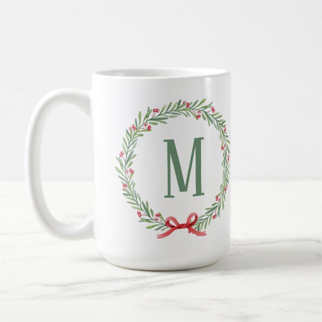 Caneca De Café Customizable Holiday Letter Coffee Mug (Esquerda)