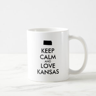 Caneca De Café Customizable KEEP CALM and LOVE KANSAS