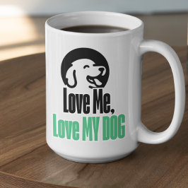 Caneca De Café Customizable Love Me Love My Dog