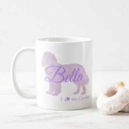 Caneca De Café Customizable Pastel Purple Cavalier King Charles
