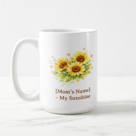 Caneca De Café Customizable Sunflower Heart Mother’s Day Mug
