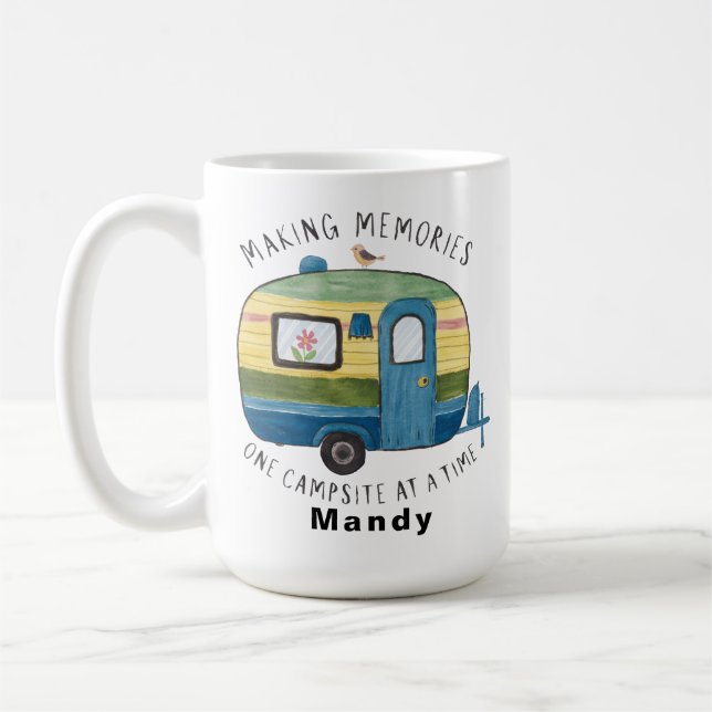 Caneca De Café Customizable Vintage Camper Travel Coffee (Esquerda)