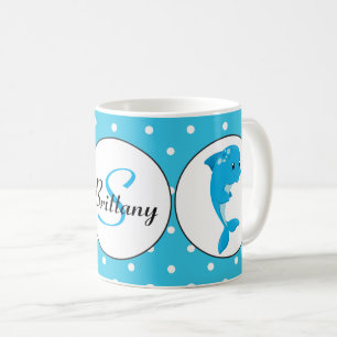 Caneca de café customizável do golfinho bonito d