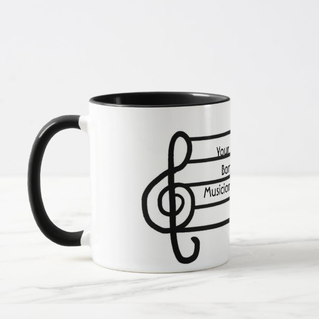 Caneca de café customizável do músico do clef de (Esquerda)