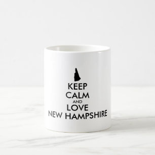 Caneca De Café Customizável MANTENHA A CALMA e AME NEW HAMPSHIRE