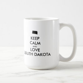 Caneca De Café Customizável MANTENHA A CALMA e AME SOUTH DAKOTA