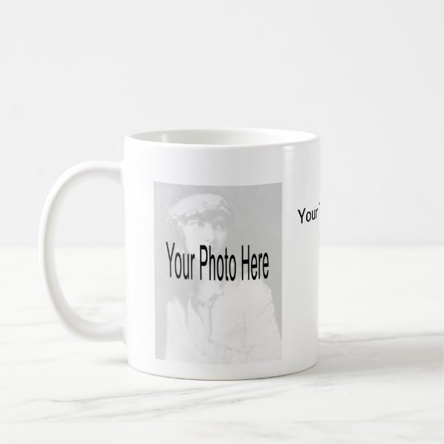 Caneca De Café Customizável - seus foto & texto (Esquerda)