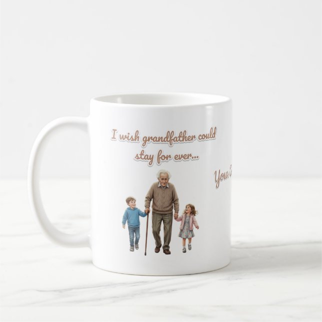 Caneca De Café Customize grandpa name (Esquerda)