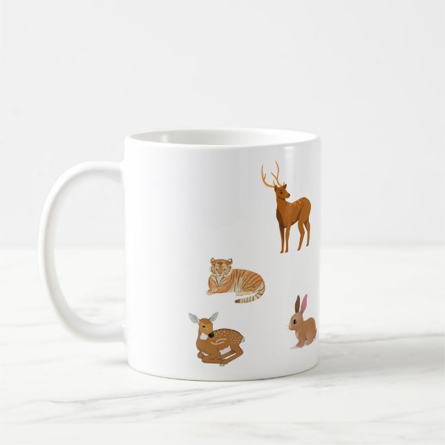 Caneca De Café Cut animals friends cveramic mug  (Esquerda)