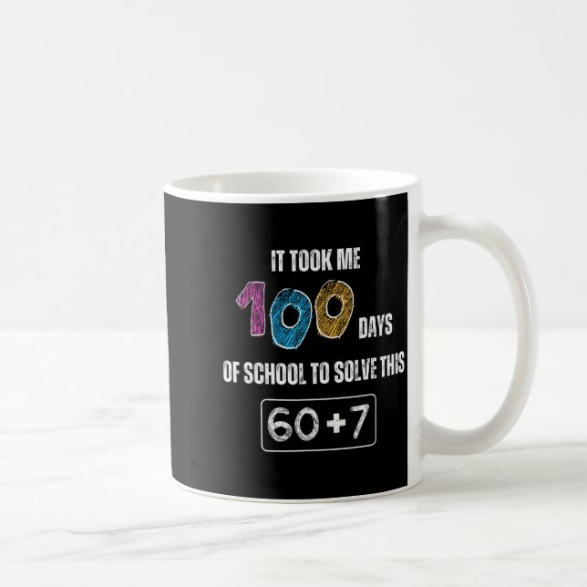 Caneca De Café Cute 100th Day Of School Math Student Teacher Humo (Direita)