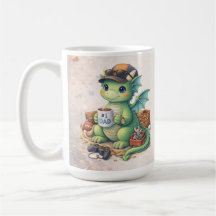Cute #1 Dad Dragon Coffee Mug