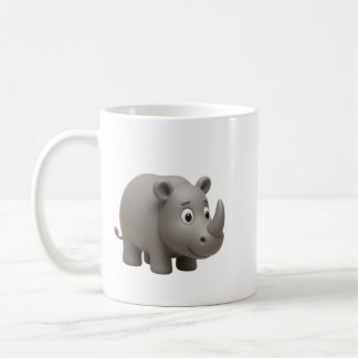 Caneca de Café Cute 3D Rinoceronte Fofo