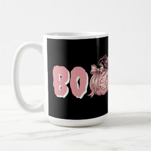 Caneca De Café Cute Abóbora Rosa Vintage e Aranha - Halloween BOO