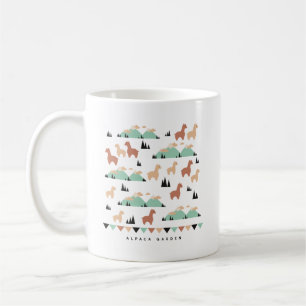 Caneca De Café Cute Alpaca Herd Pattern Coffee Mug