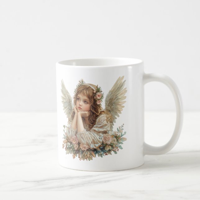Caneca De Café Cute Angel / Cherub / Guardian Angel (Direita)