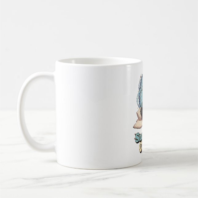 Caneca De Café Cute Anime Boy Drinking Coffee in Winter (Esquerda)