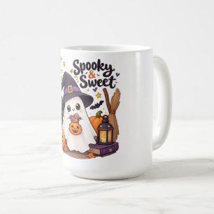 Caneca De Café Cute Assustador & Doce Capuz de Fantasma para Cria