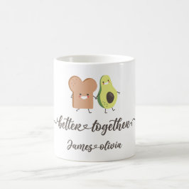 Caneca De Café Cute Avocado and Toast Better Together Design