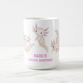 Caneca De Café Cute Axolote Aquarela Perguntas Personalizado Cria