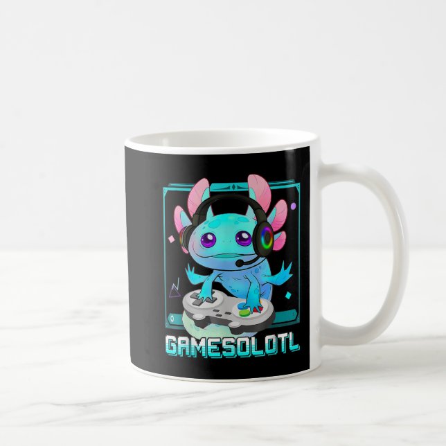 Caneca De Café Cute Axolotl Lover Gamesalotl Gaming Axolotl Kids (Direita)