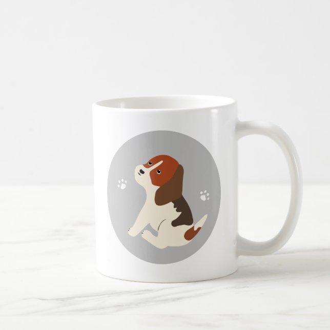 Caneca De Café Cute beagle mug かわいいビーグルのイラストのマグカップ コーヒーマグカップ (Direita)