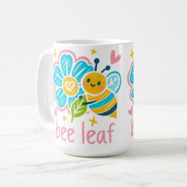 Caneca De Café Cute Bee Leaf  Inspirational for Yoga practitioner