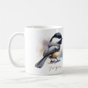Caneca De Café Cute Black Cap Chickadee 'Apenas Pássaros'