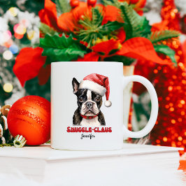Caneca De Café Cute Boston Terrier Christmas personalizado