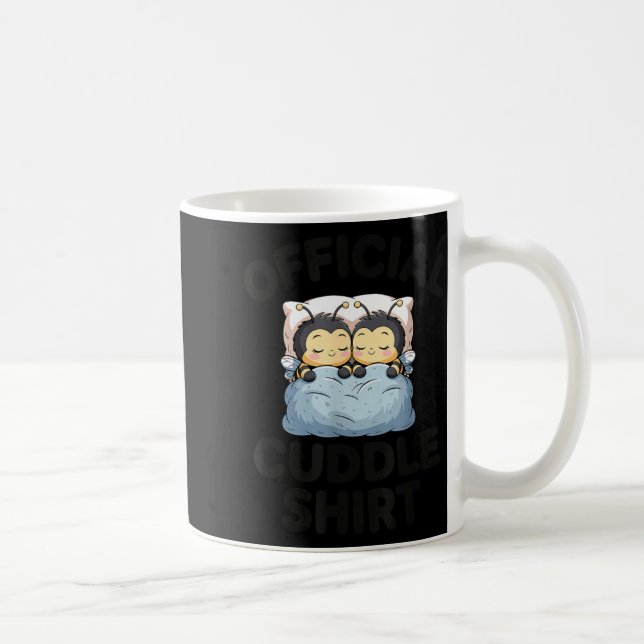 Caneca De Café Cute Bumble Bee Couple Cuddle  (Direita)