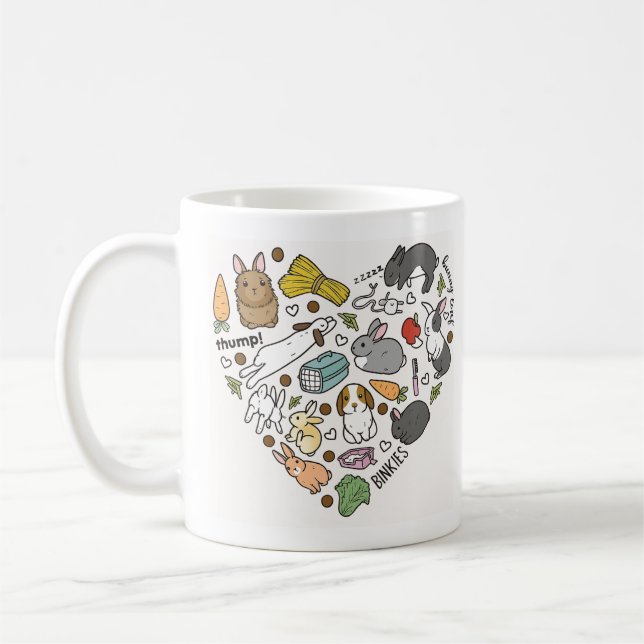 Caneca De Café  Cute Bunny Bunnies Reusable friendly Bunny Lover (Esquerda)