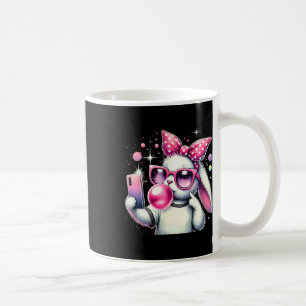 Caneca De Café Cute Bunny Selfie Chiclete Estético Dia de Páscoa