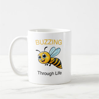 Caneca De Café Cute buzzing bee cartoon