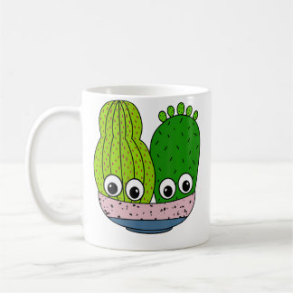 Caneca De Café Cute Cacti Arrangement In Pottery Bowl