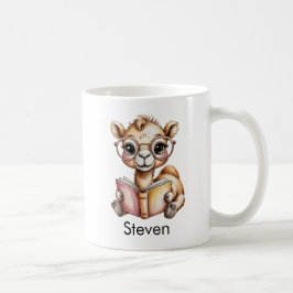 Caneca De Café Cute Camel Lendo um Livro Personalizado