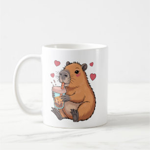 Caneca De Café Cute Capybara Boba Tea Bubble