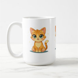 Caneca De Café **Cute Cartoon Cat – Adorable Kitty Illustration**