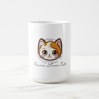 Caneca De Café Cute Cartoon Cat Face Illustration