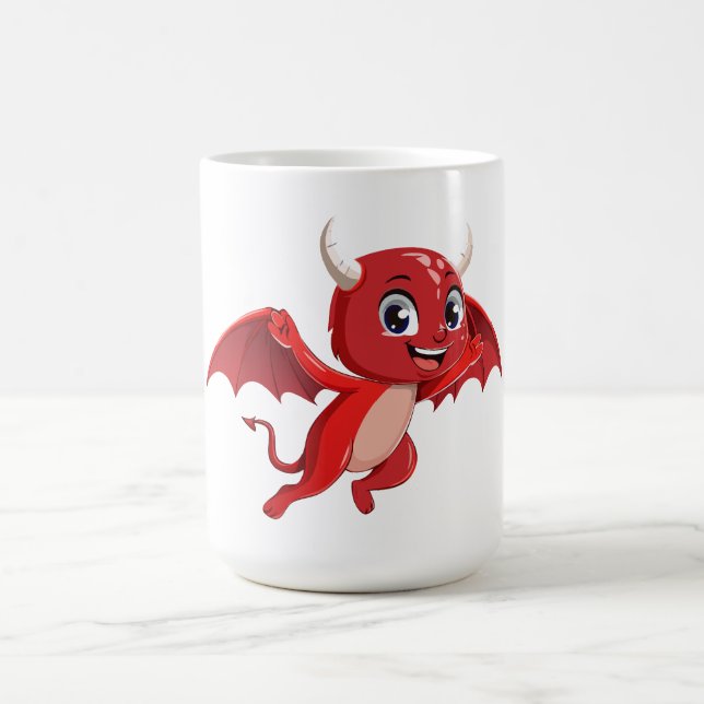 Caneca De Café Cute cartoon flying devil (Centro)