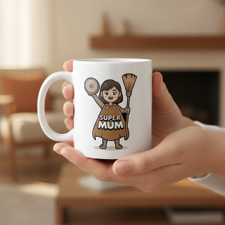 Caneca De Café Cute Cartoon Super Mum Personalized Mug