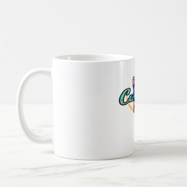 Caneca De Café Cute Cat Illustration – Adorable “Cut Cat” Design (Esquerda)