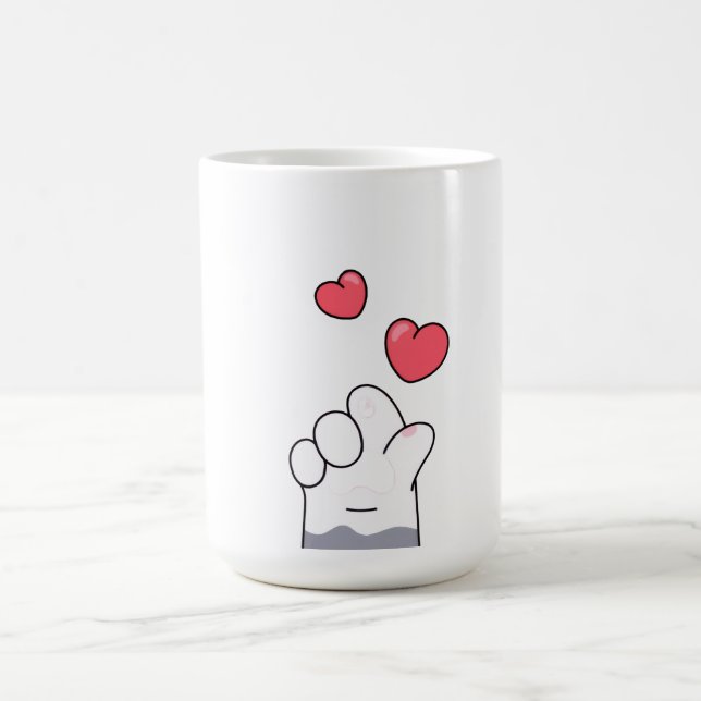 Caneca De Café Cute Cat Paw Love  (Centro)